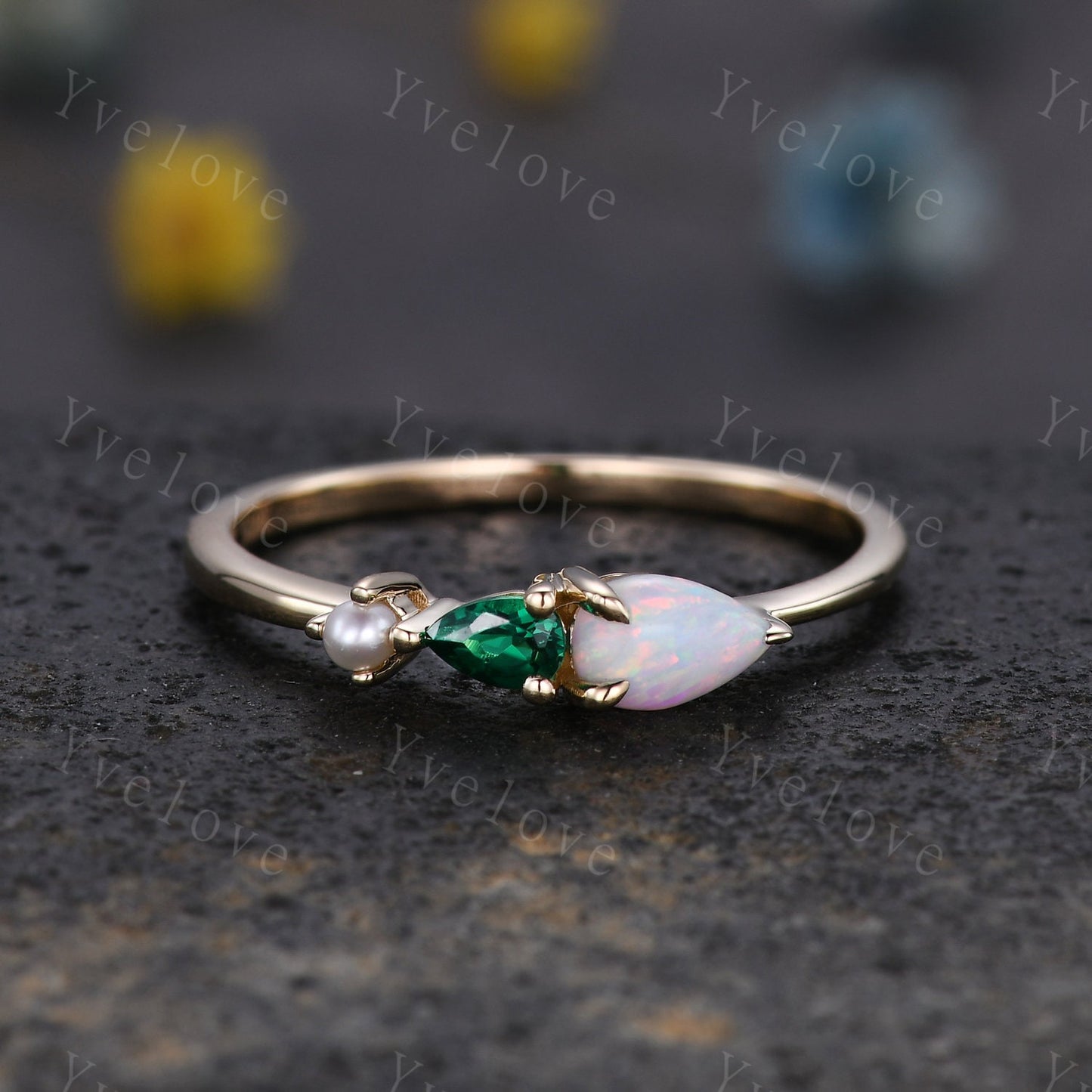 Custom order for Carrie, replace the emerald with aquamarine, sterling silver, size 7.