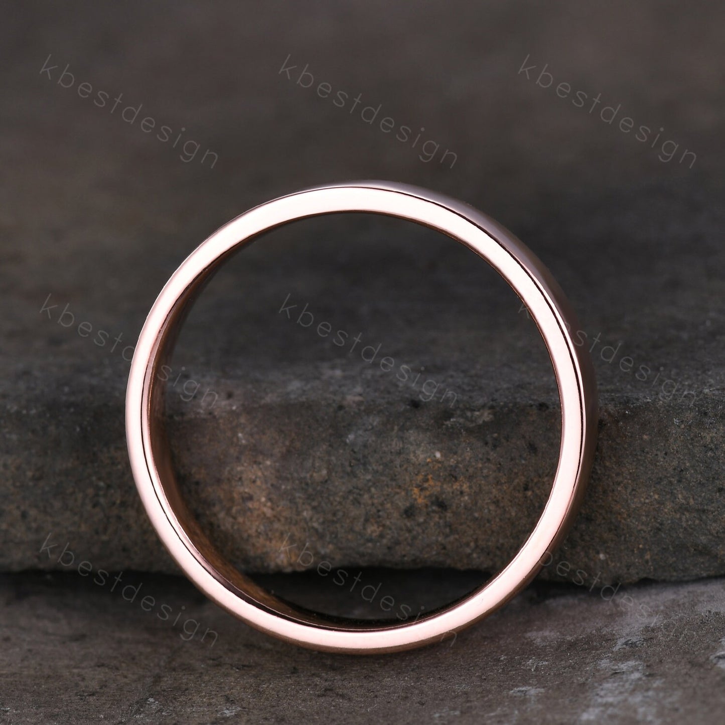 Mens Plain Wedding Band in Rose/White or Yellow Gold, 4mm Comfort Fit Wedding Band, Mens Solitaire Ring, Solid Gold 10k/14k/18k Wedding Ring
