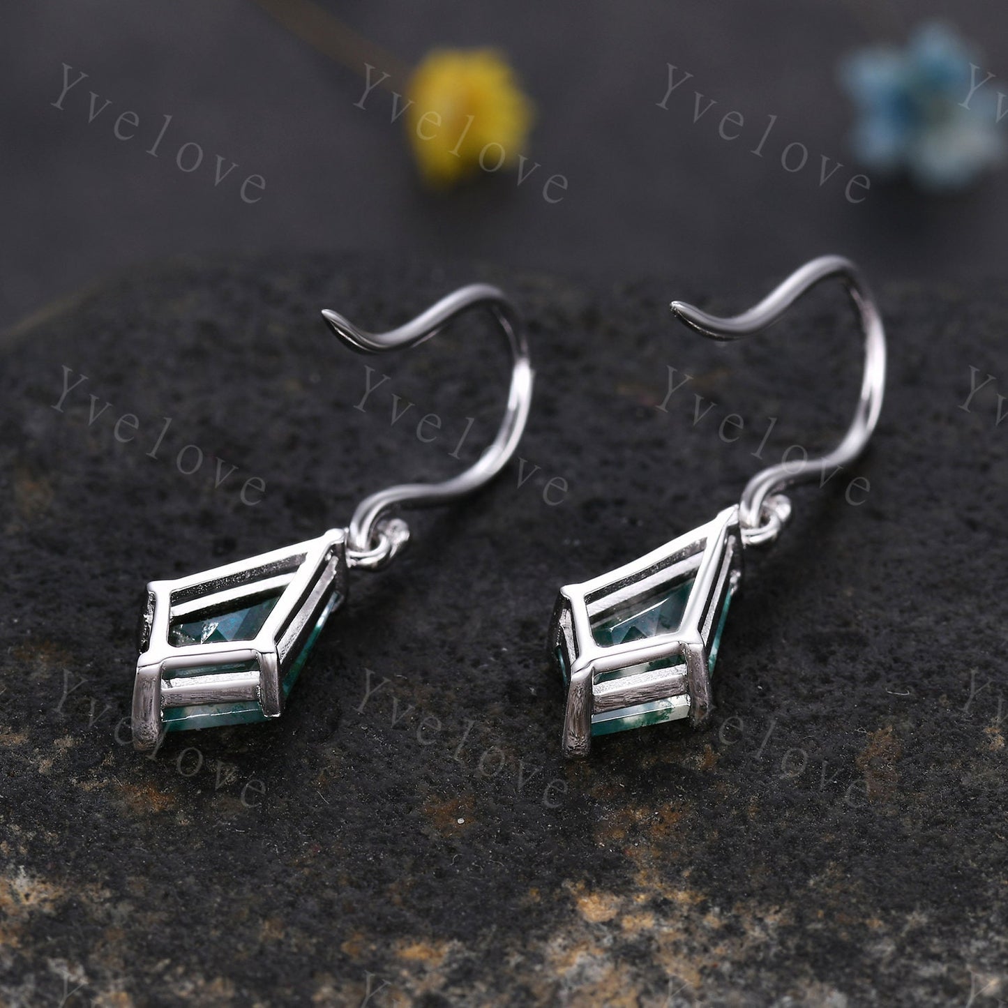 Dainty Kite Cut Red Ruby Earrings Dangle Wedding Earrings Vintage Ruby Drop Earrings Hook Earrings July Birthstone Ruby Jewelry Gift For Her