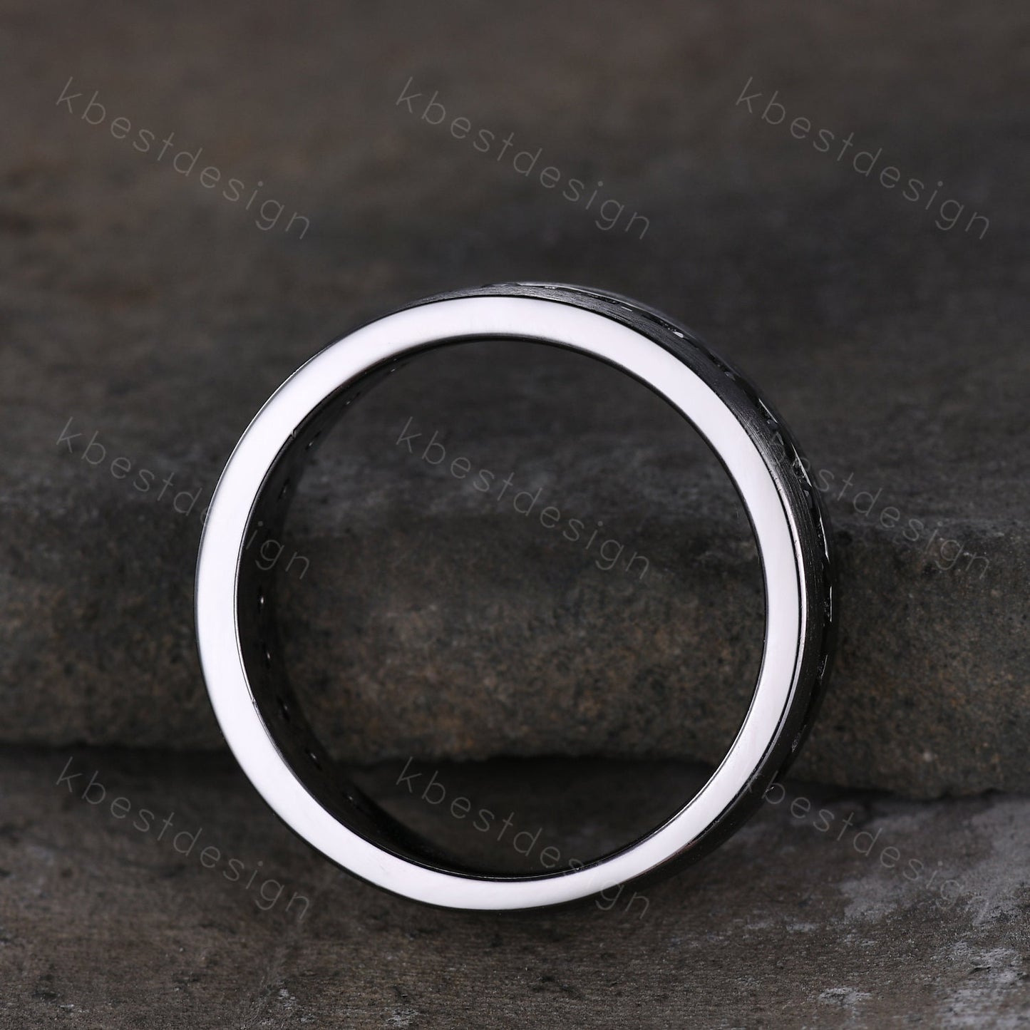 Mens Wedding Band, Black Gold Ring, Mens Wedding Ring, Black Spinel Ring, Mens Engagement Ring, Engraved Ring, Unique Wedding Band Mens Ring