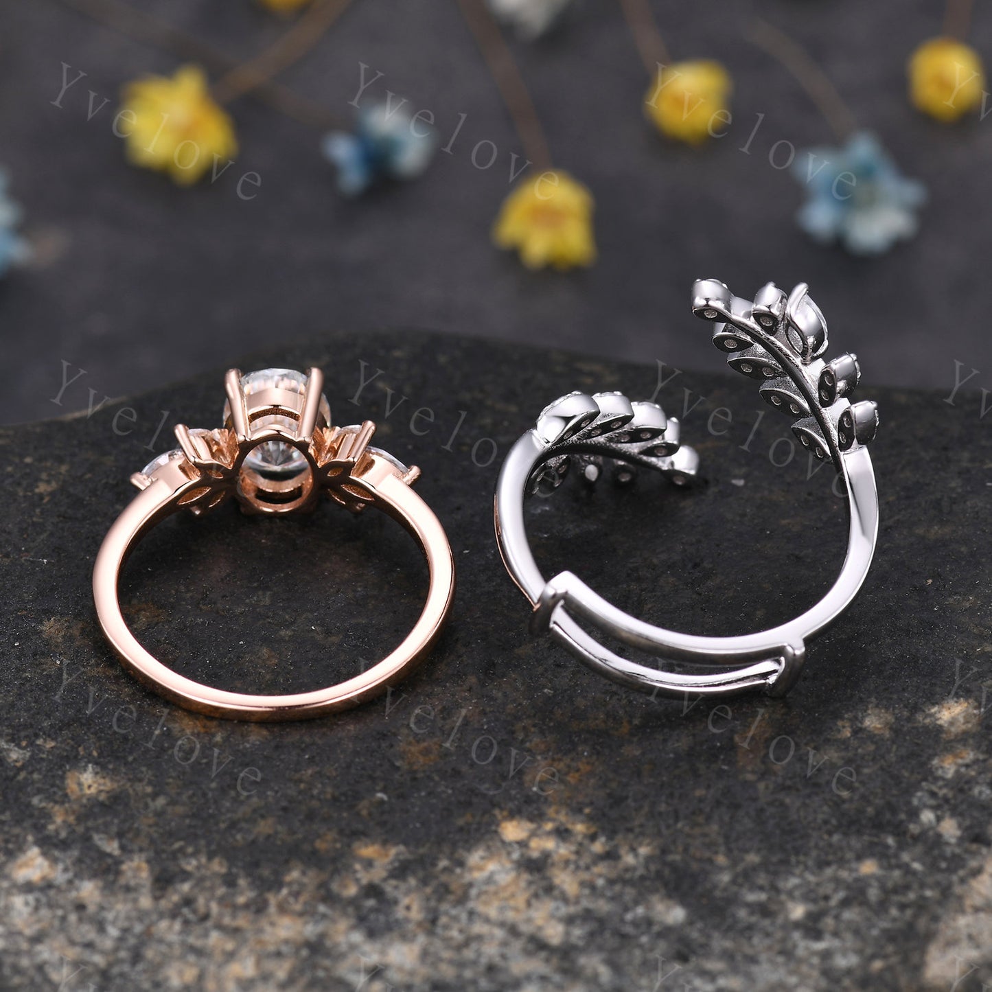 Vintage Oval Cut Moissanite Engagement Ring Enhancer Band Women Moissanite Gem Promise Bridal Stacking Matching Ring Set Personalized Gift