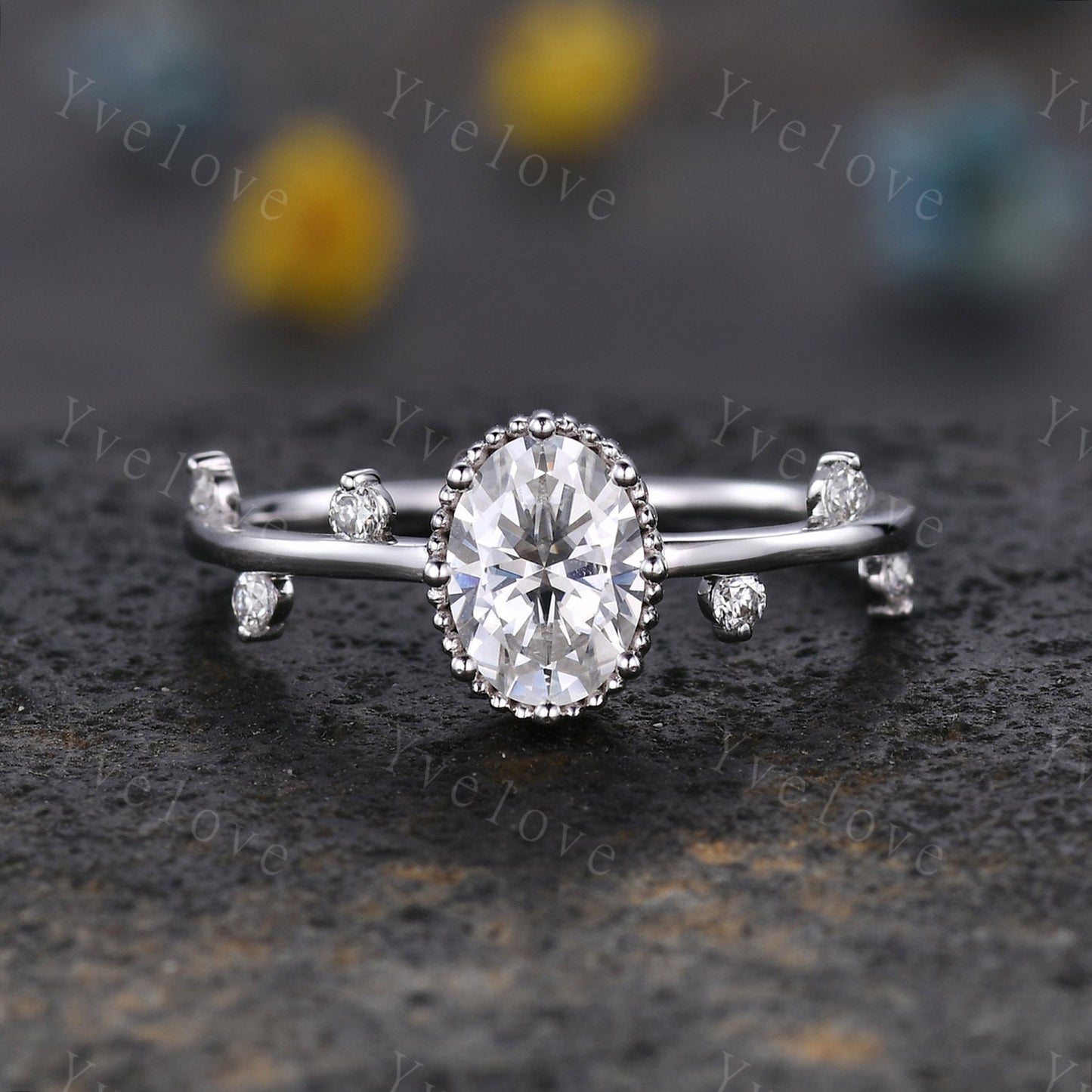 Dainty Moissanite Engagement Ring,Solid Gold Minimalist Ring,Twig Leaf Ring,Stacking Ring,Tiny Moissanite Ring,Unique Promise Ring For Her