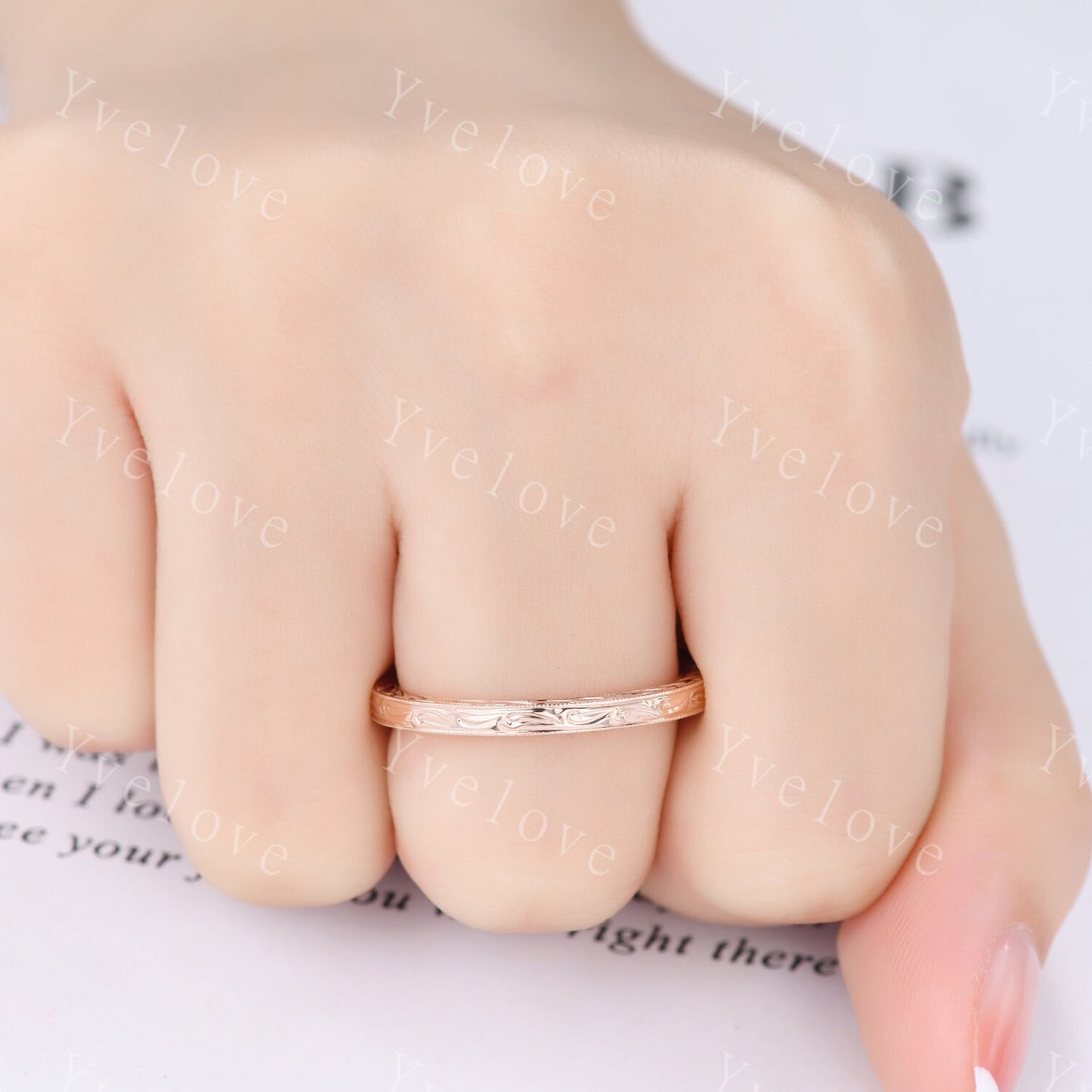 14k Plain Gold Ring Rose Gold Filigree Milgrain Edge Wedding Band Stacking Matching Band Retro Vintage Anniversary Ring Gift for Her