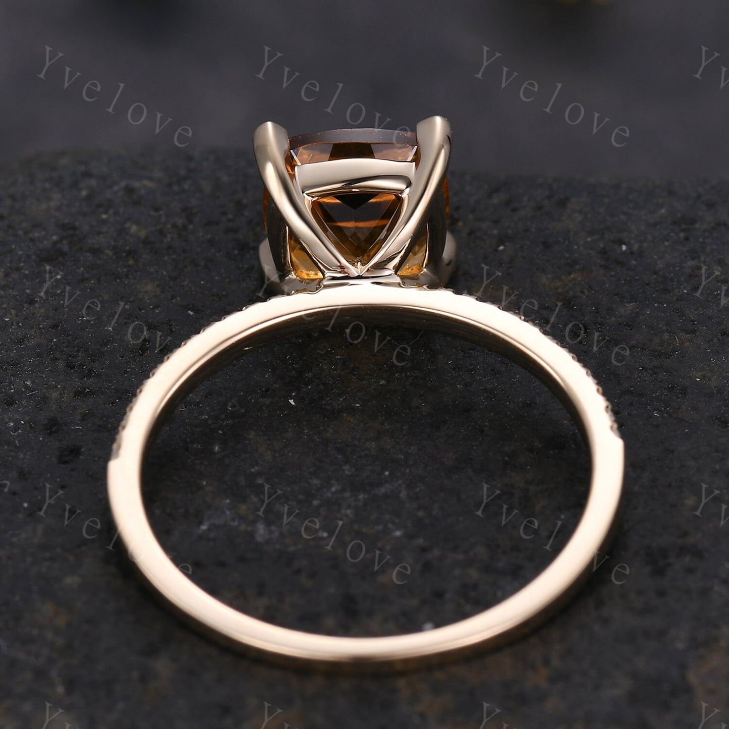 Citrine ring citrine jewelry 14k yellow gold engagement ring natural gemstone diamond band stacking ring anniversary ring custom jewelry