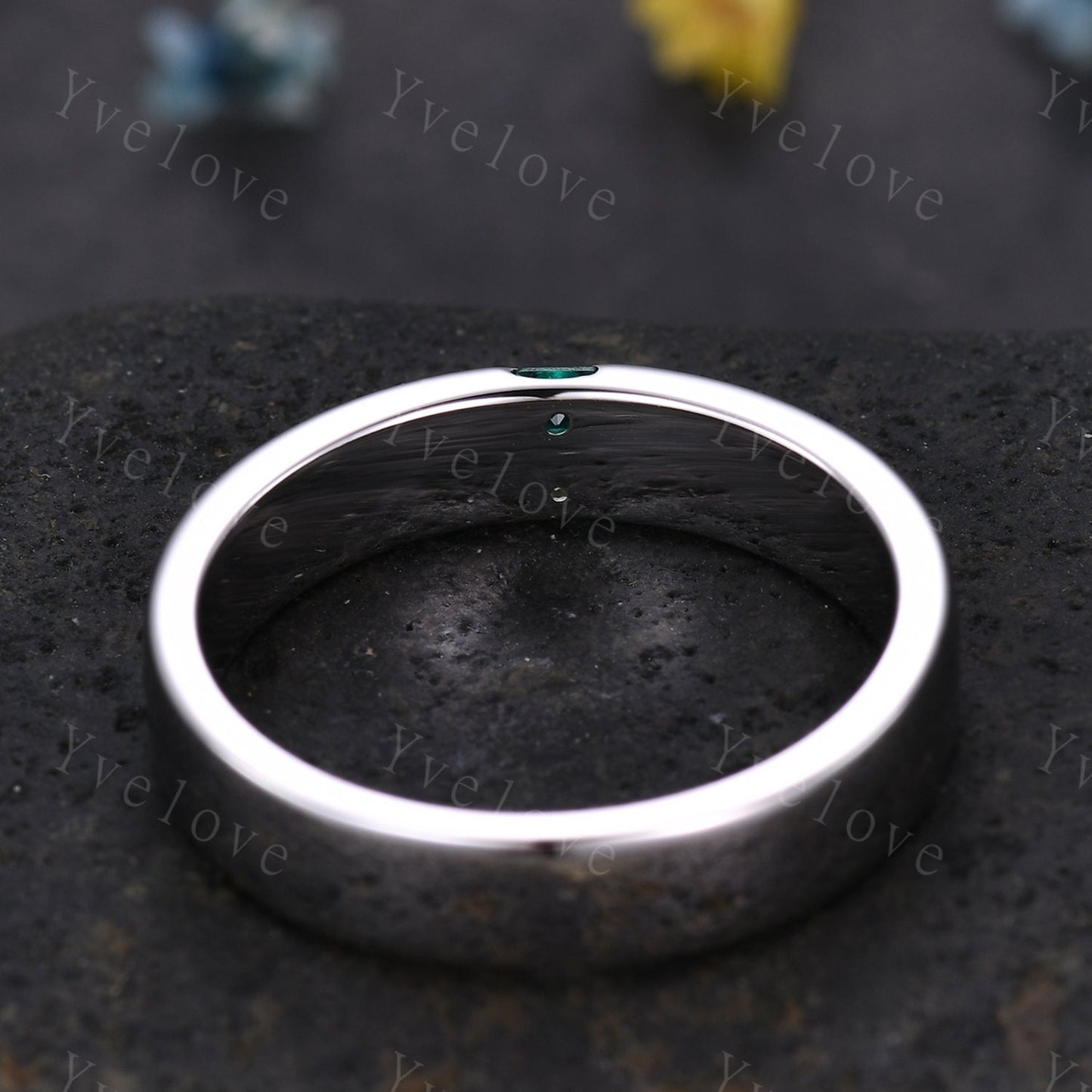Custom order for Isabelle, 2.5mm princess cut amethyst and sapphire, sterling silver.