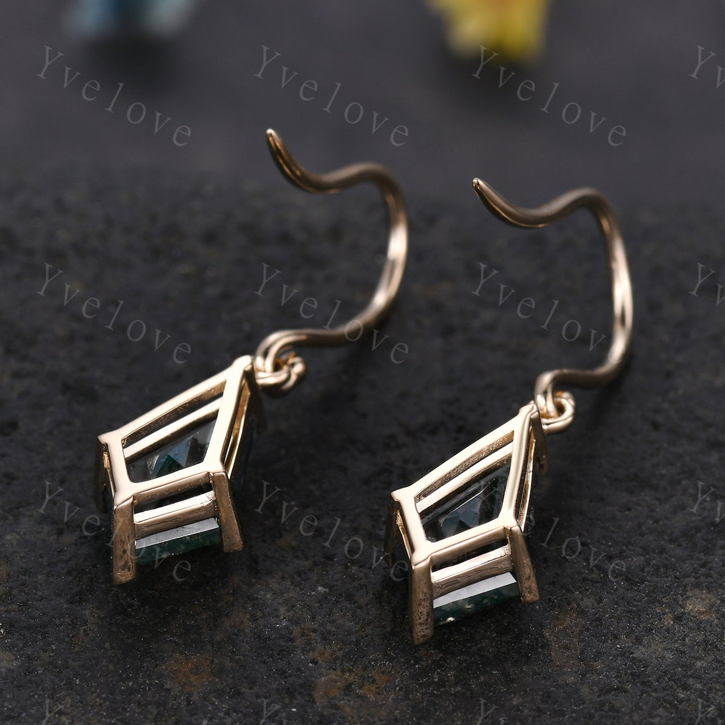 Vintage Kite cut red garnet earrings natural gemstone jewelry unique earrings women art deco earring best friend gift for her Birthday Gift