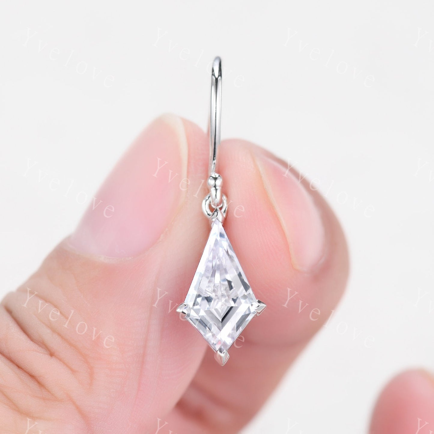 Vintage kite cut moissanite earrings moissanite jewelry unique earrings women art deco earring promise anniversary gift for women birthday