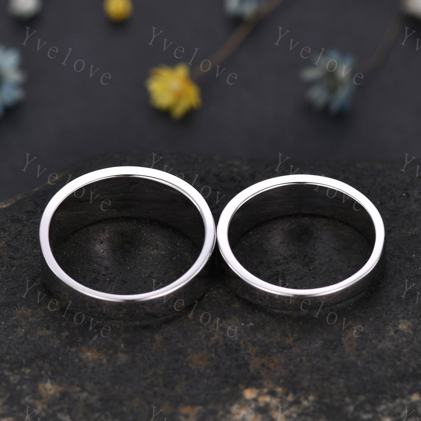 Space Galaxy Ring Unisex Sterling Silver Ring Blue Sandstone Wedding Band Couples Ring Set His and Hers Ring Matching Couples Promise Ring