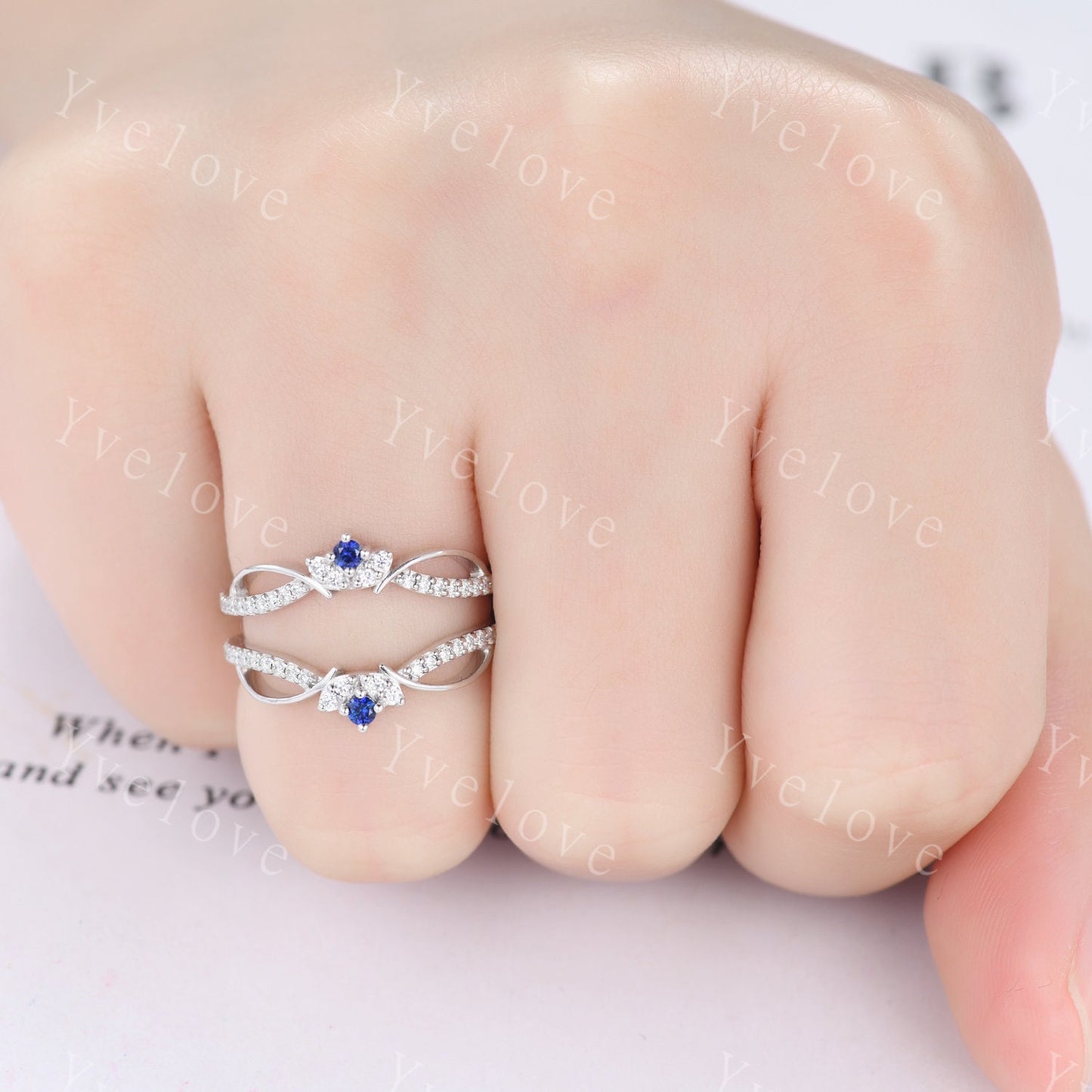 Dainty Sapphire Moissanite wedding band V Curved Diamond wedding Ring Enhancer Band Stacking Matching Band Bridal Promise Anniversary Gift