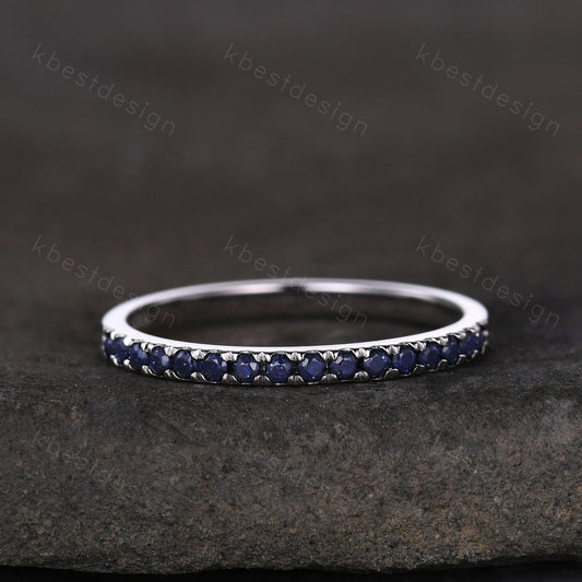 1.5mm blue sandstone wedding band sterling silver dainty stacking matching band galaxy sandstone ring for women anniversary gift