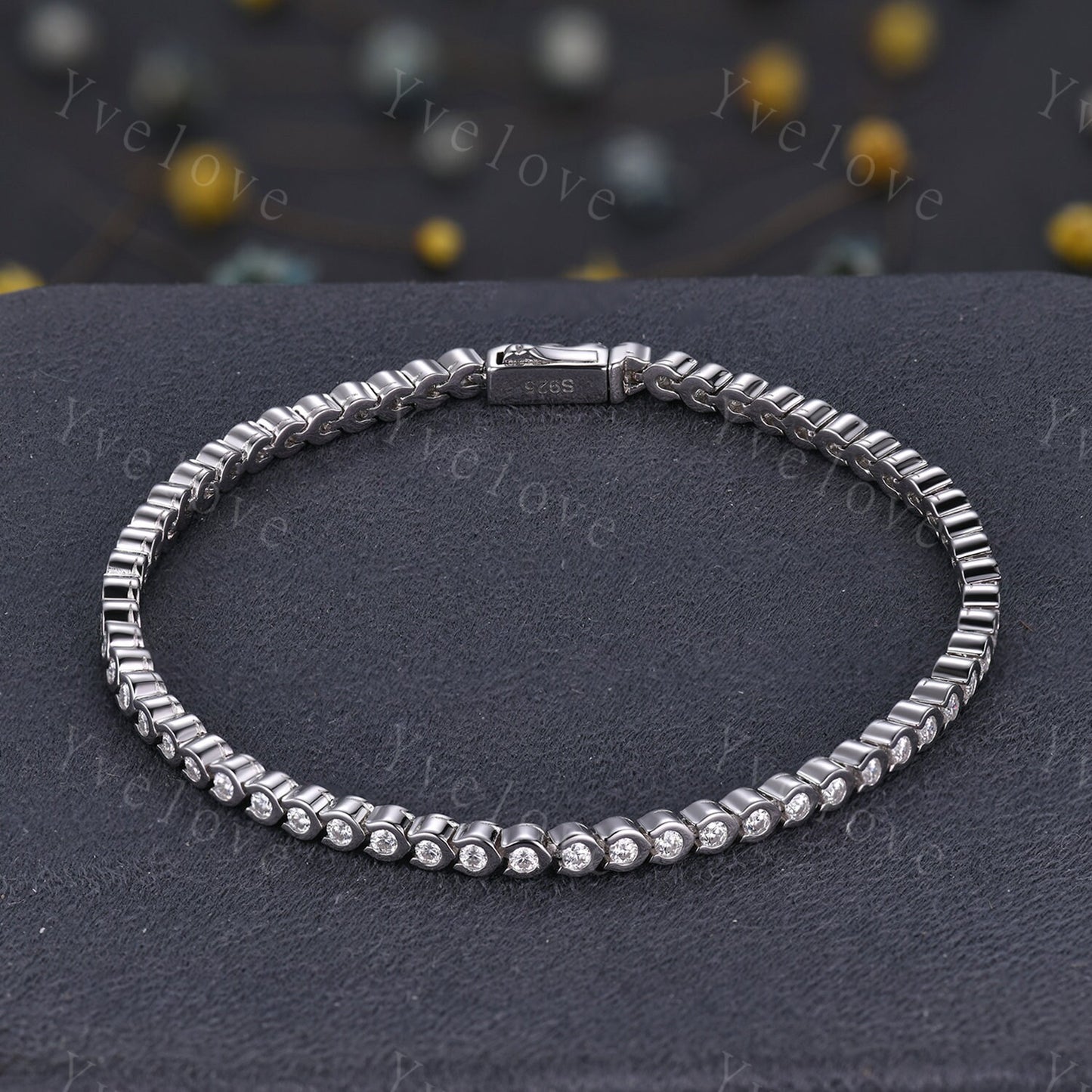 Moissanite Bracelet,Diamond Bracelet,Silver Tennis Bracelet,Dainty Bracelet,Bridal Gift for Her,Minimalist Bracelet,Birthday Gift For Women