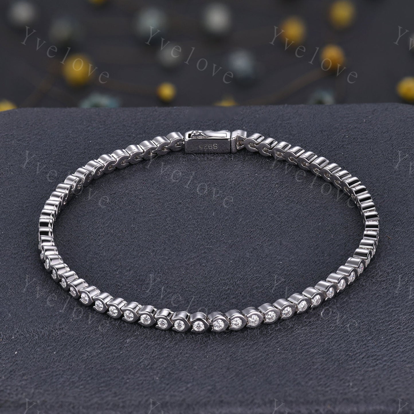 Moissanite Bracelet,Diamond Bracelet,Gold Tennis Bracelet,Dainty Bracelet,Bridal Gift for Her,Minimalist Bracelet,Birthday Gift For Women