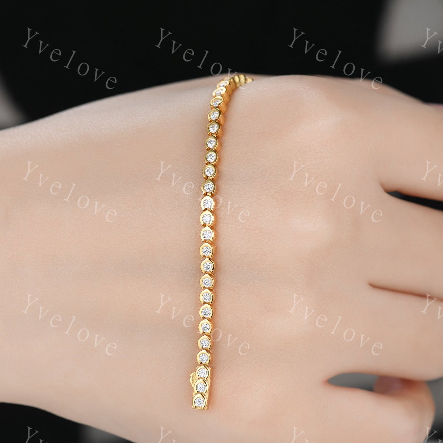 Moissanite Bracelet,Diamond Bracelet,Gold Tennis Bracelet,Dainty Bracelet,Bridal Gift for Her,Minimalist Bracelet,Birthday Gift For Women