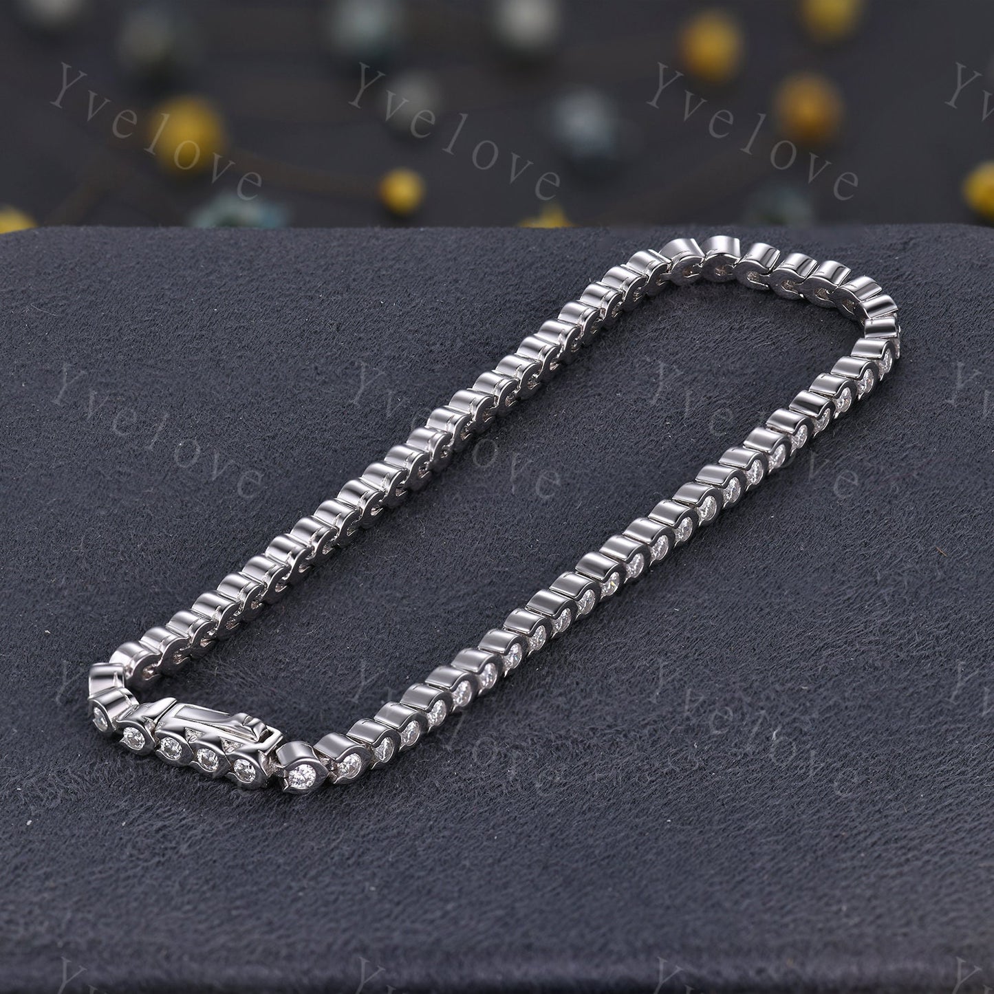 Moissanite Bracelet,Diamond Bracelet,Gold Tennis Bracelet,Dainty Bracelet,Bridal Gift for Her,Minimalist Bracelet,Birthday Gift For Women
