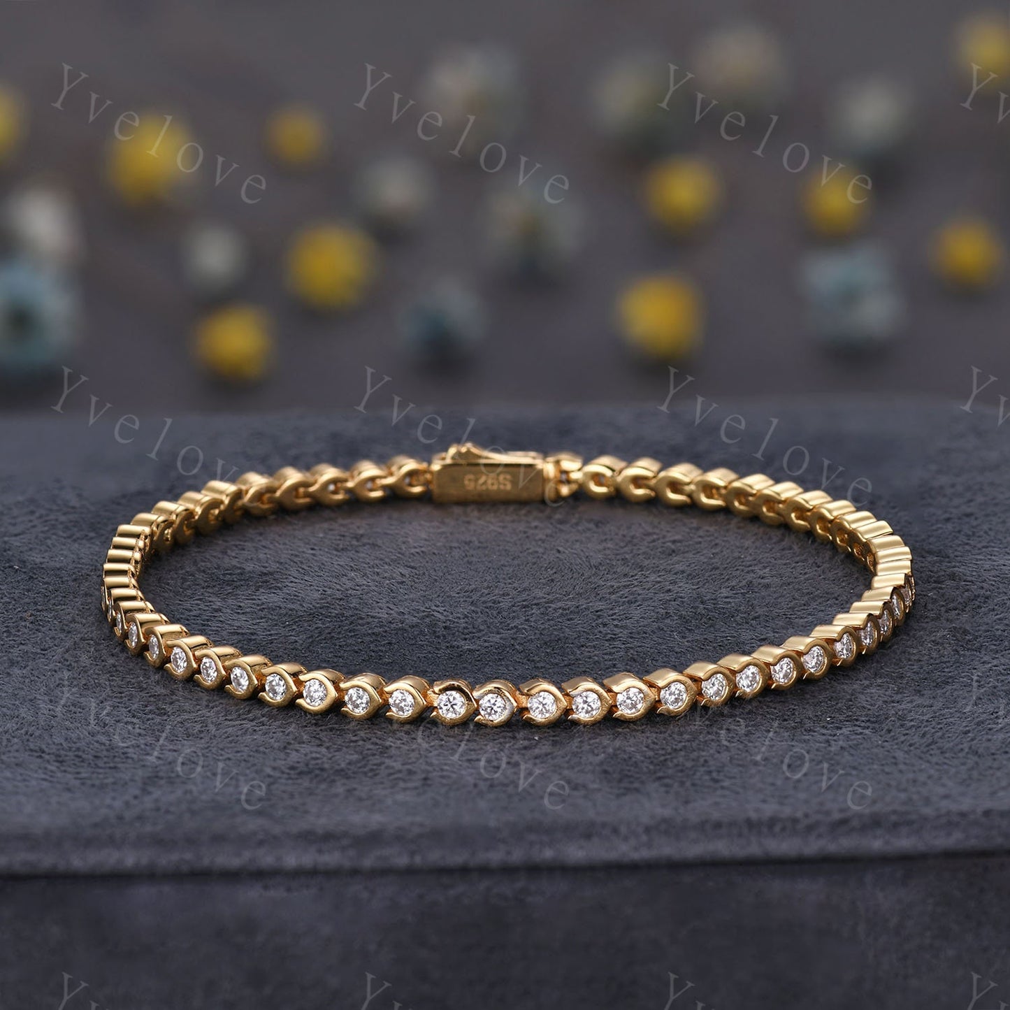 Moissanite Bracelet,Diamond Bracelet,Silver Tennis Bracelet,Dainty Bracelet,Bridal Gift for Her,Minimalist Bracelet,Birthday Gift For Women