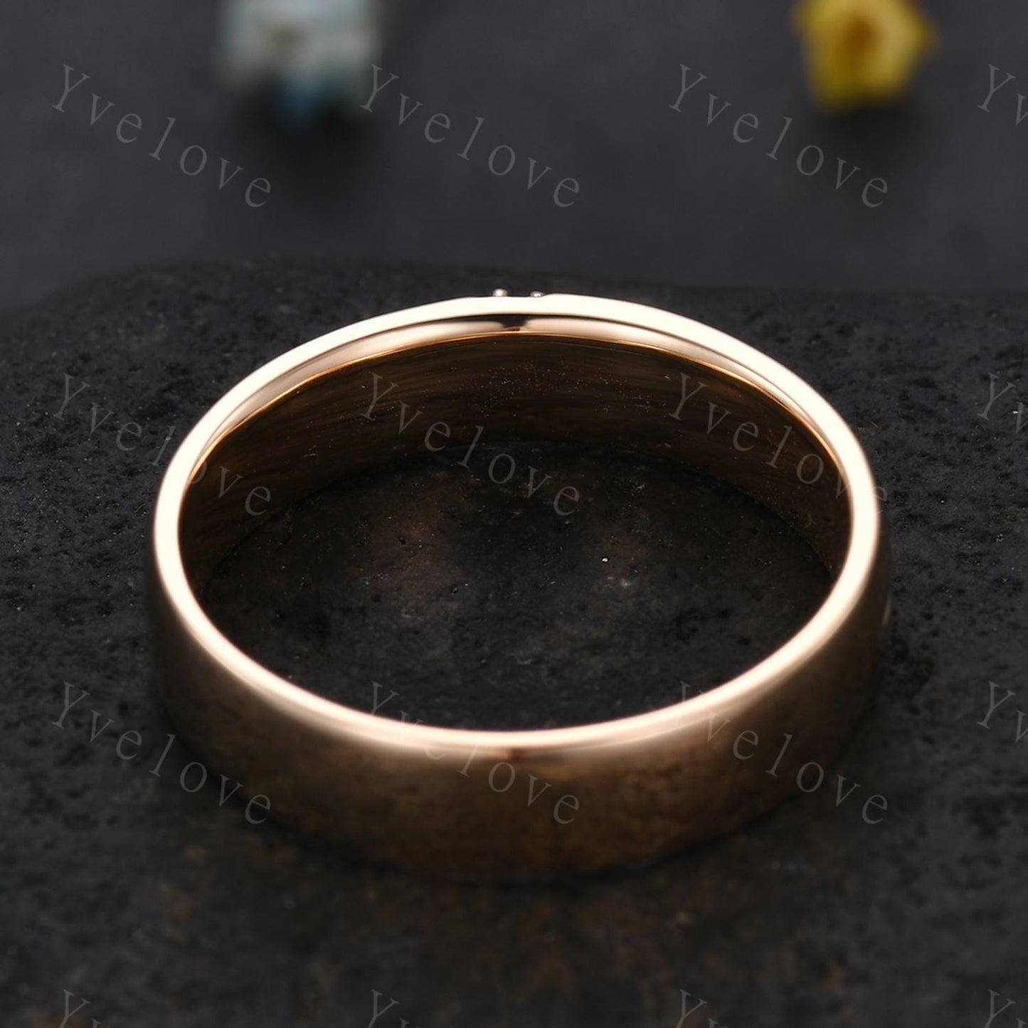 Mens Real Diamond Ring Solid 14k Solid Gold,5mm Moissanite Wedding Band,Comfort Fit Black Diamond Wedding Band,Anniversary Gift Promise Ring