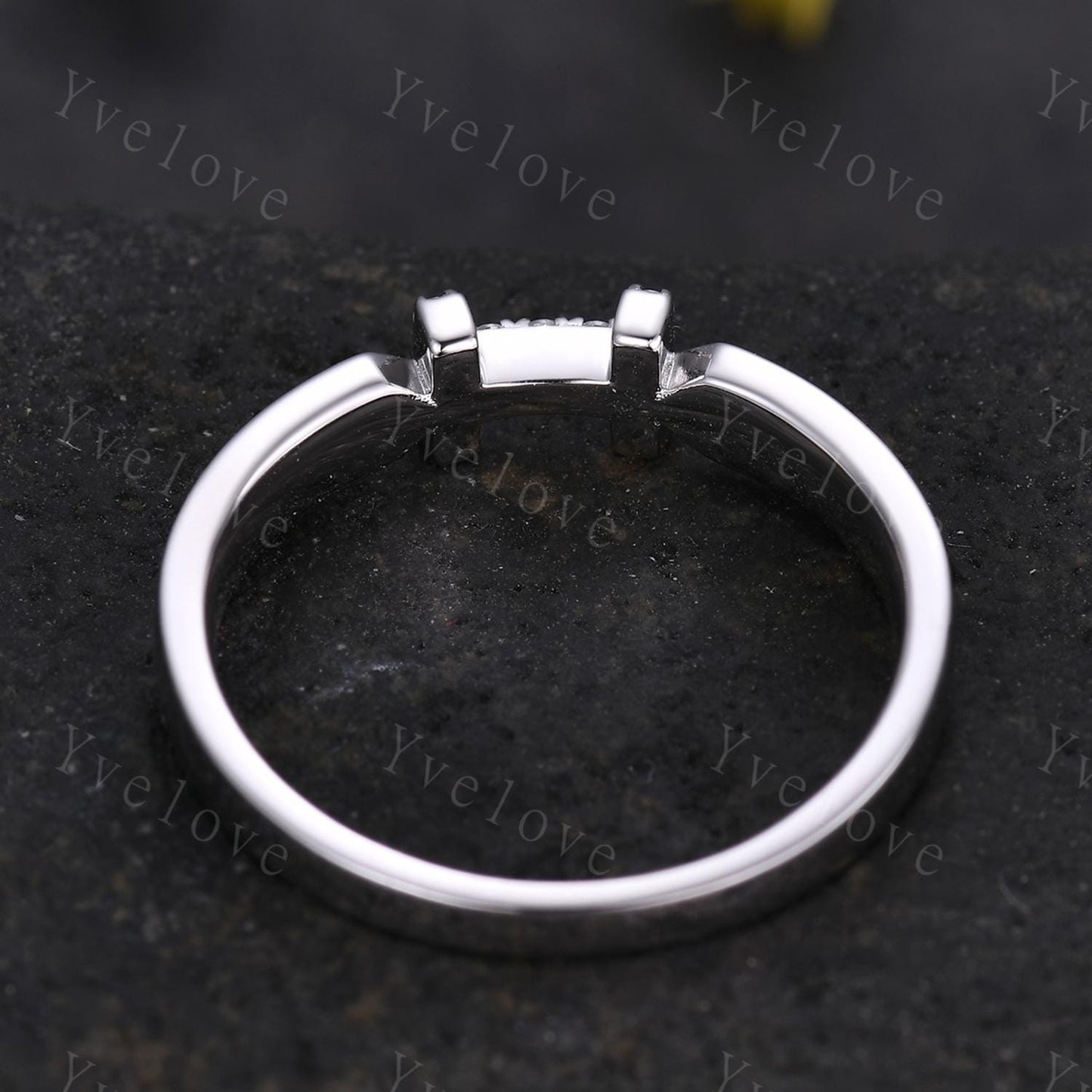Black Onyx Moissanite Ring,Black Onyx Engagement Band,Modern Band,Moissanite Matching Stackable Ring,Women Ring Promise Gift For Her