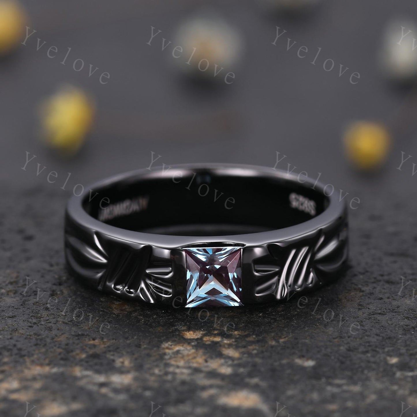 Couples ring set Alexandrdite ring love knot ring Infinity knot ring His and Hers wedding band Promise Stacking Band Retro Vintage Gift