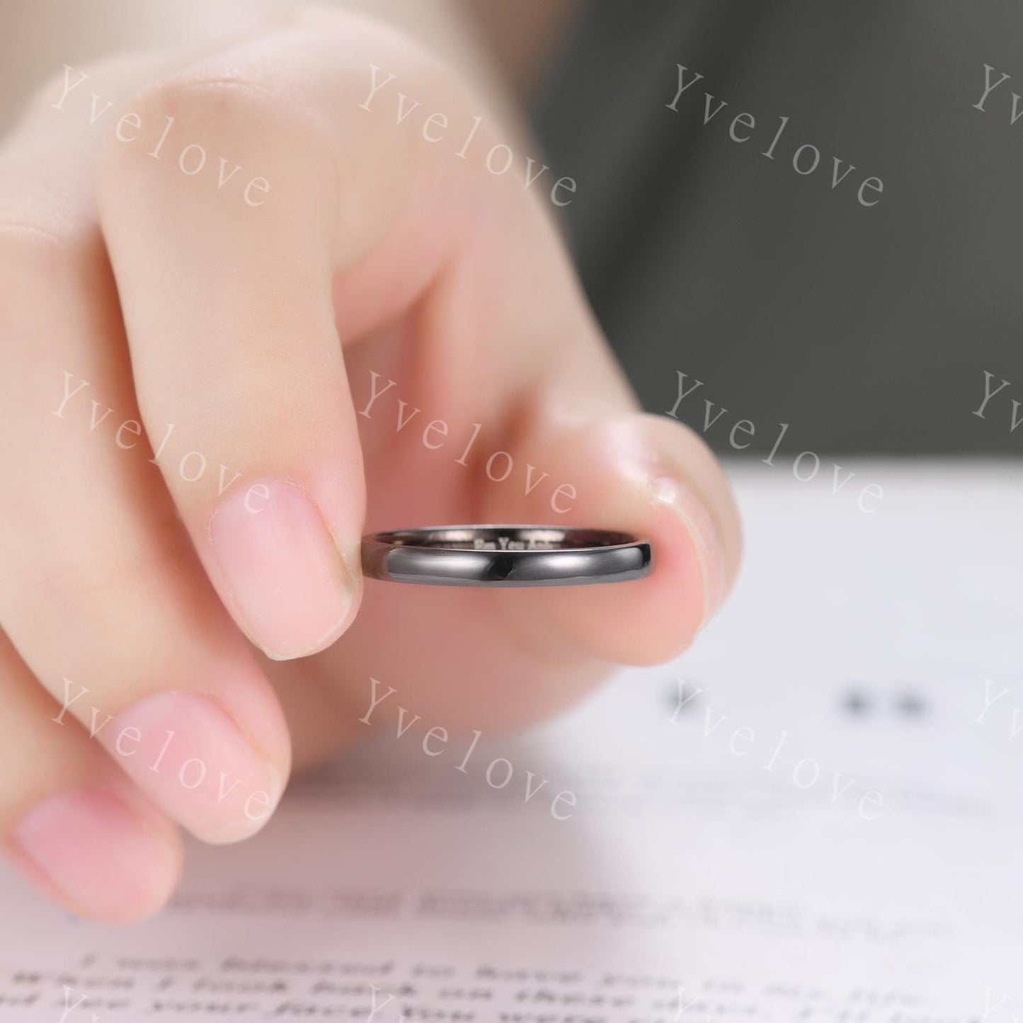 Unique Unisex Black Silver Wedding Band Smooth Finish 3mm Mens Ring Women Wedding Ring Plain Wedding Band Retro Vintage Ring Gift For Him