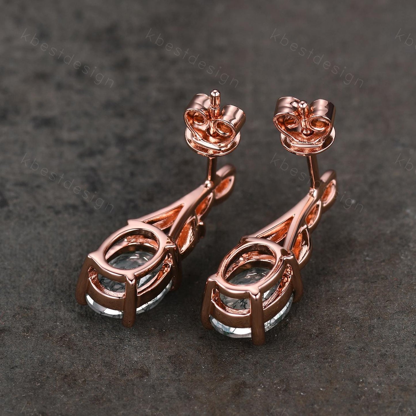 Fireworks pink sapphire earrings women rose gold earring studs oval cut earrings art deco celtic studs pink jewelry anniversary gift for her