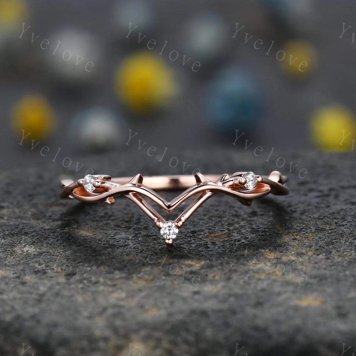 Custom order, 2 rings, sterling silver with natural diamond.