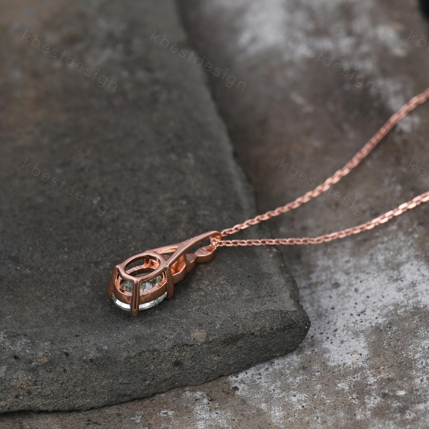Celtic moss agate necklace women rose gold pendant necklace oval cut pendant art deco green agate necklace anniversary gift for her