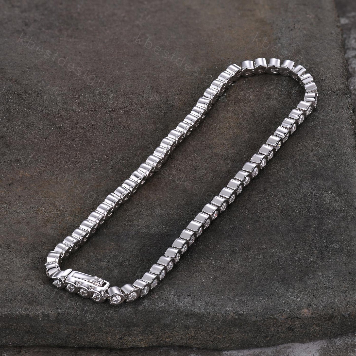 Moissanite Dainty Tennis Bracelet, 925 Silver Moissanite Bracelet, Moissanite Chain Bracelet, Minimalist Bracelet, Maid of Honor Gift